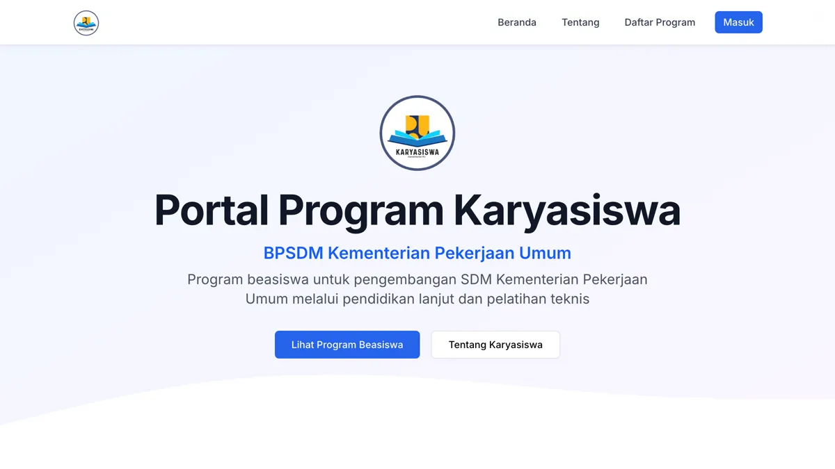 Screenshot of New e-Karyasiswa: Scholarship Management System
