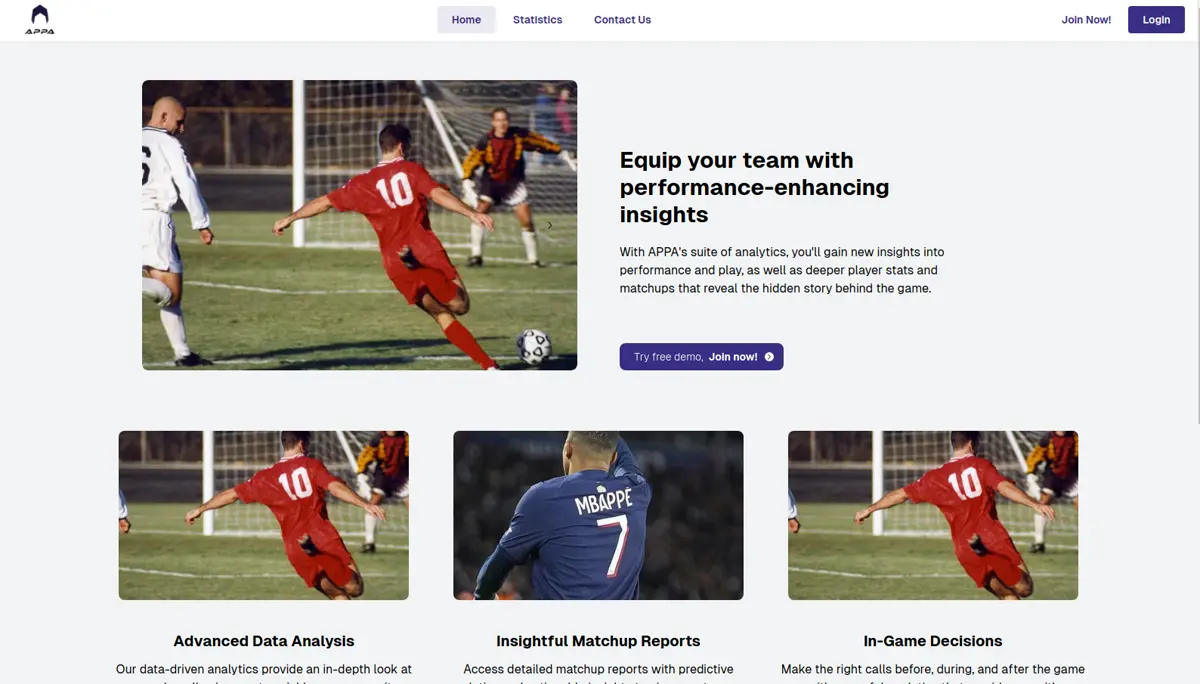 Screenshot of APPA Sport