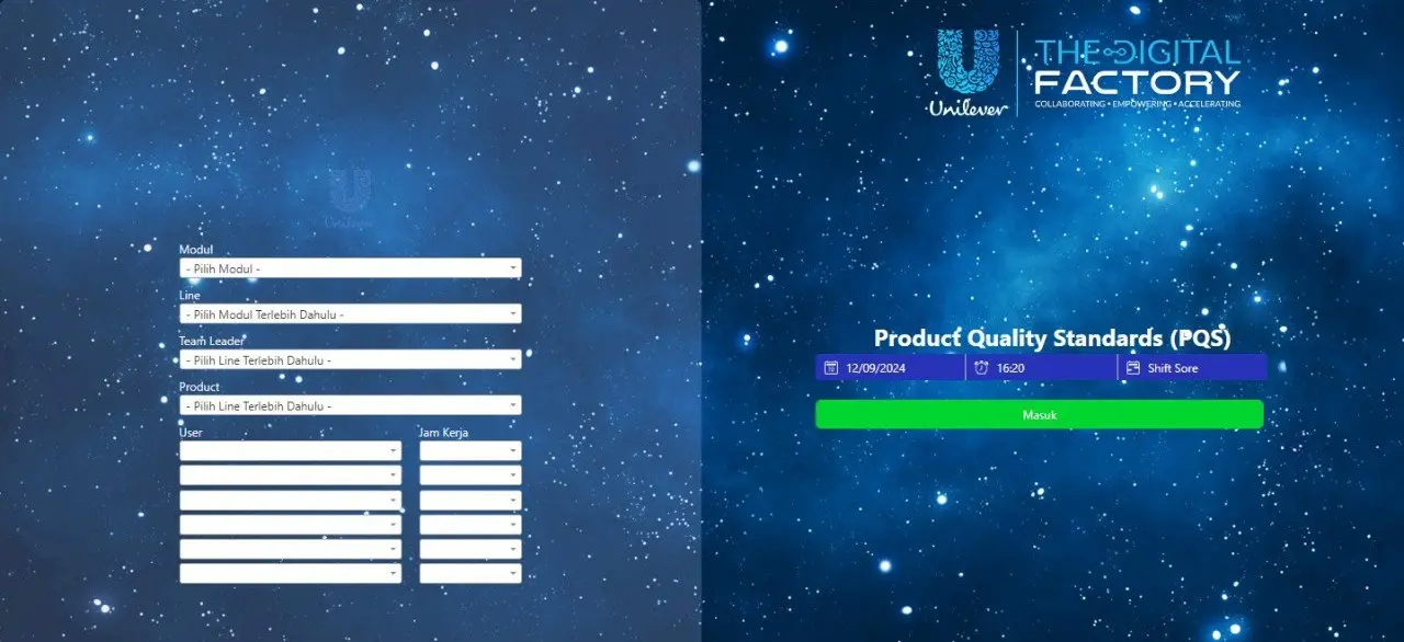 Screenshot of Unilever's Product Quality Standard