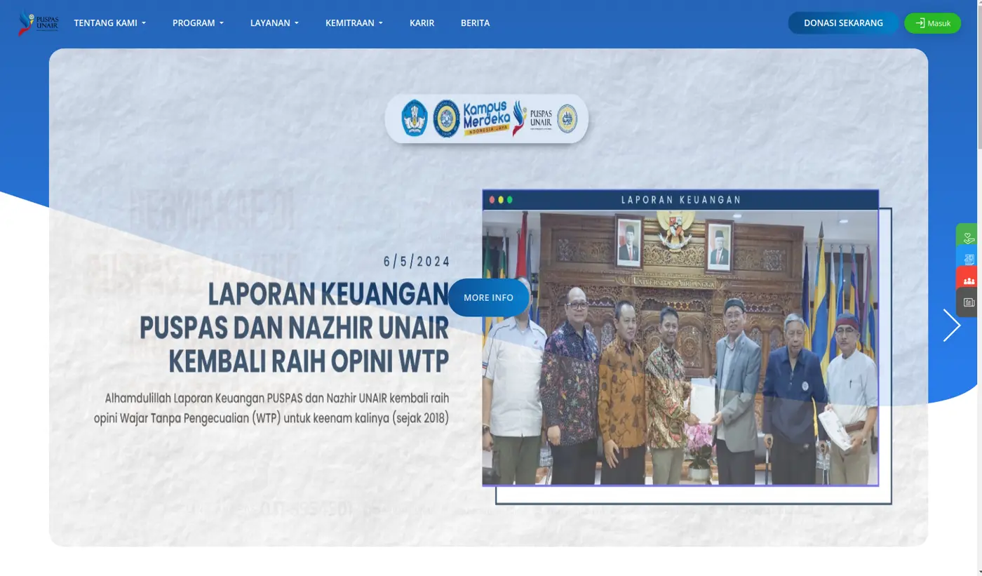 Screenshot of PUSPAS UNAIR