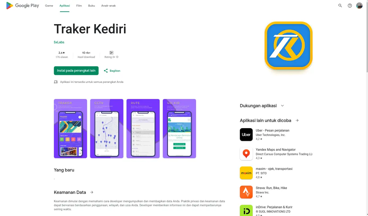 Screenshot of Traker Kediri